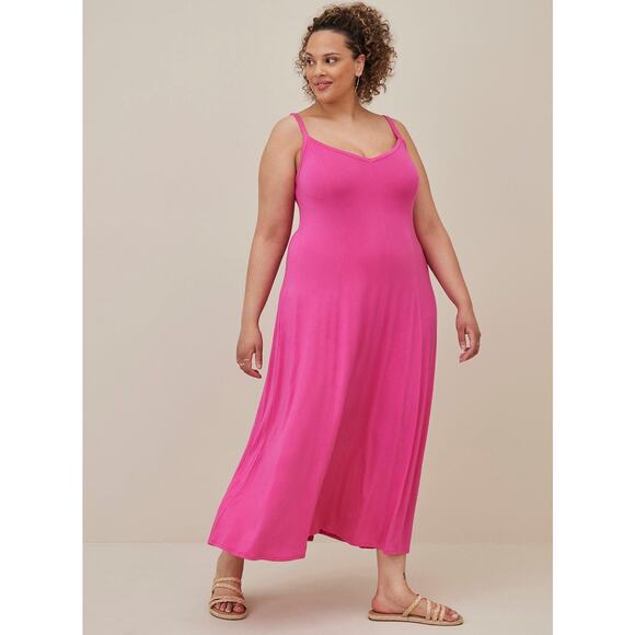 torrid Dresses & Skirts - NWT Torrid Super Soft Pink Jersey Knit Trapeze Maxi Dress Plus Size: 00X (10)